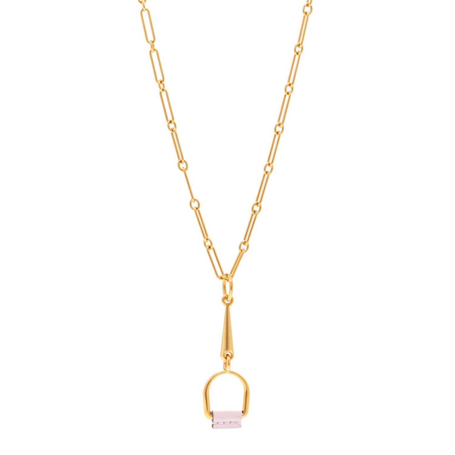 Hermes Swift Small Heritage Equestre Pendant Necklace Mauve Pale 1 of 4