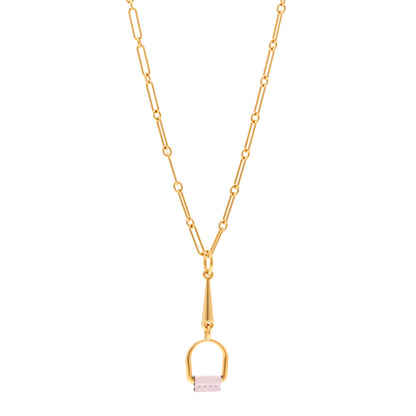 Hermes Swift Small Heritage Equestre Pendant Necklace Mauve Pale 1 of 4
