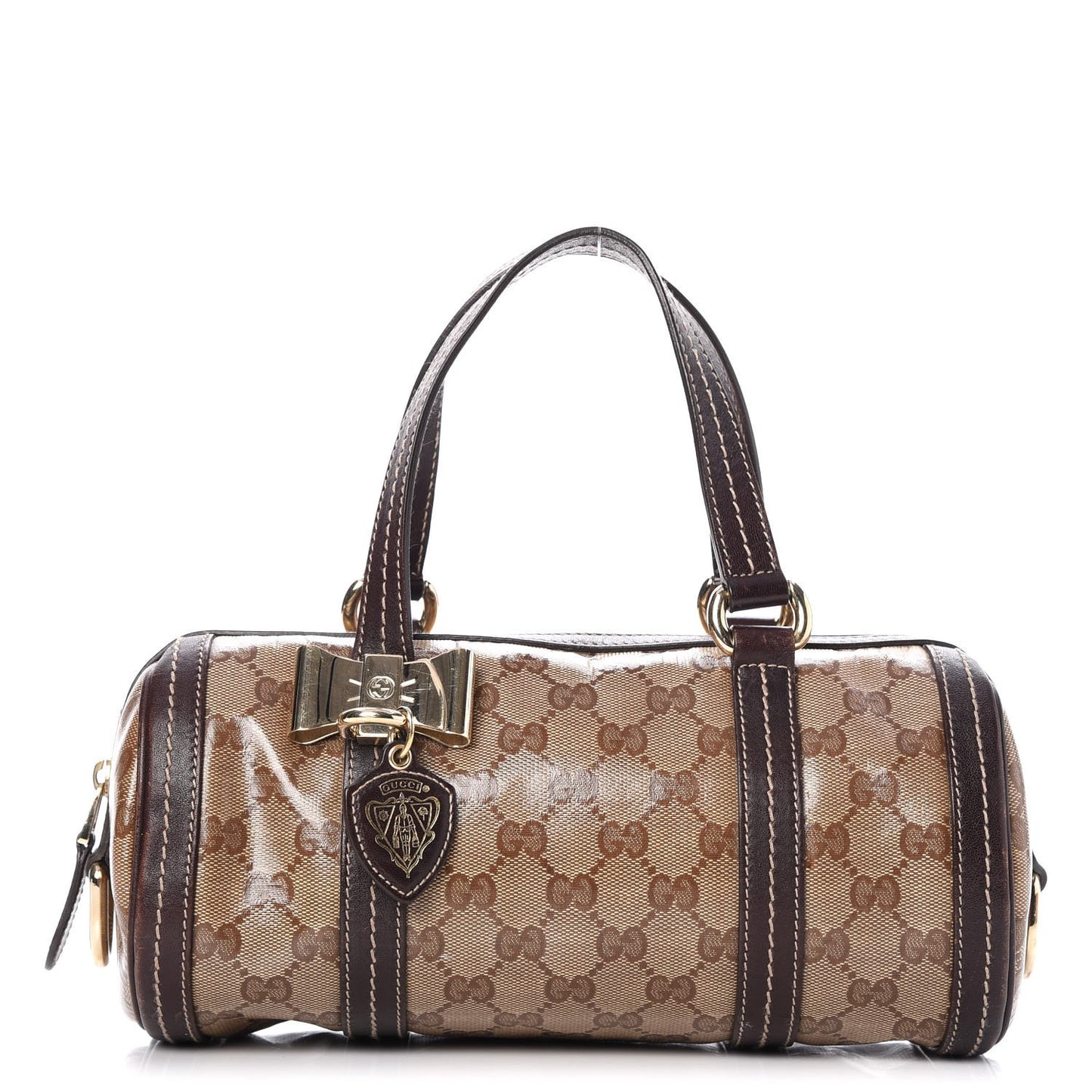 Crystal Monogram Duchessa Boston Tote Bag Brown