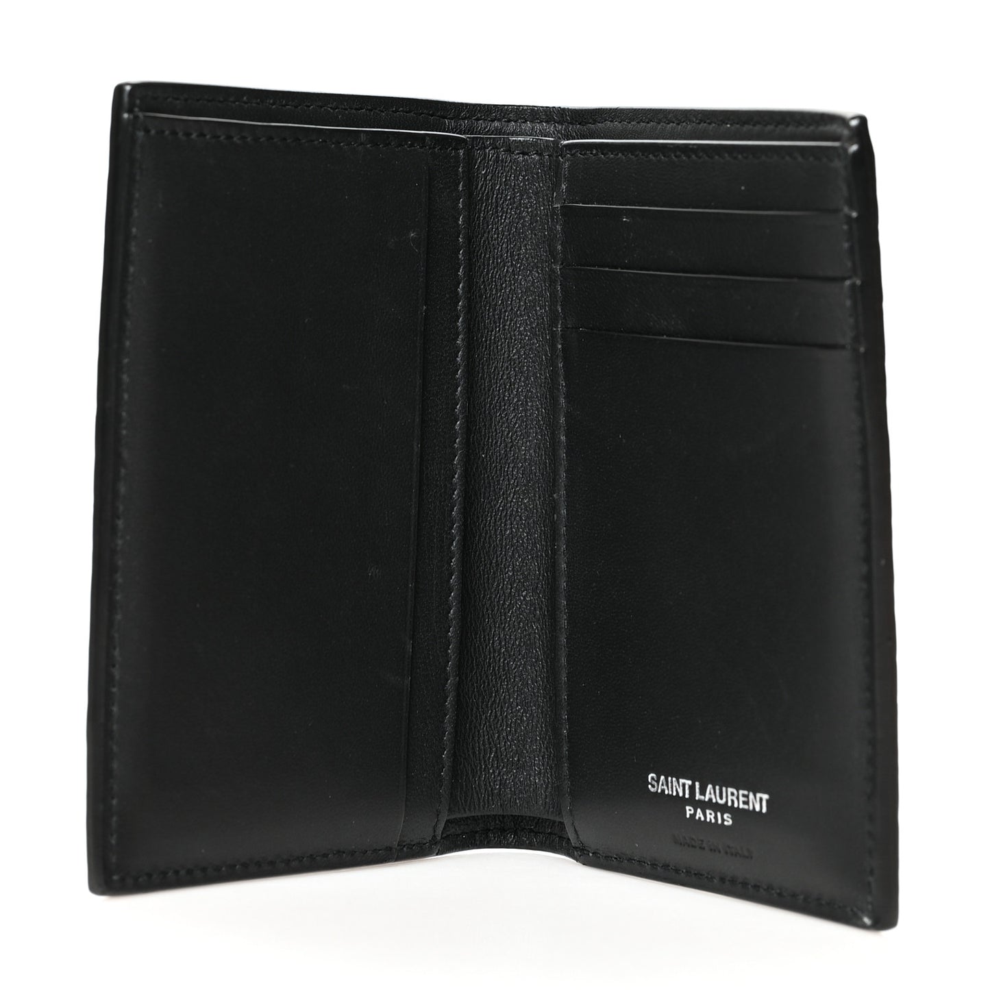 Calfskin Crocodile Embossed Monogram Credit Card Wallet Black