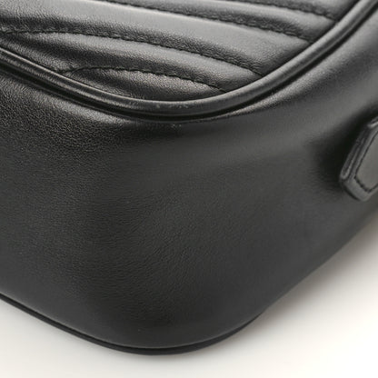 Gucci Calfskin Matelasse Small GG Marmont Chain Shoulder Bag Black 9 of 11