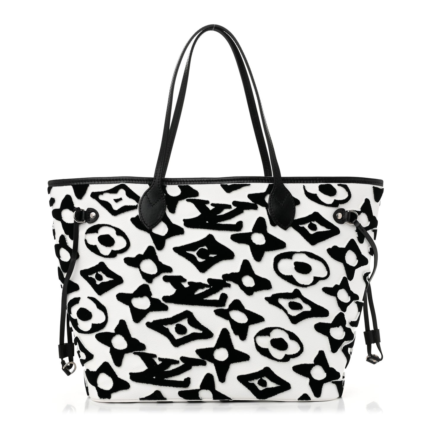 X UF Tufted Monogram Neverfull MM Black White
