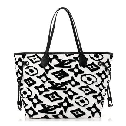 Louis Vuitton X UF Tufted Monogram Neverfull MM Black White 1 of 11