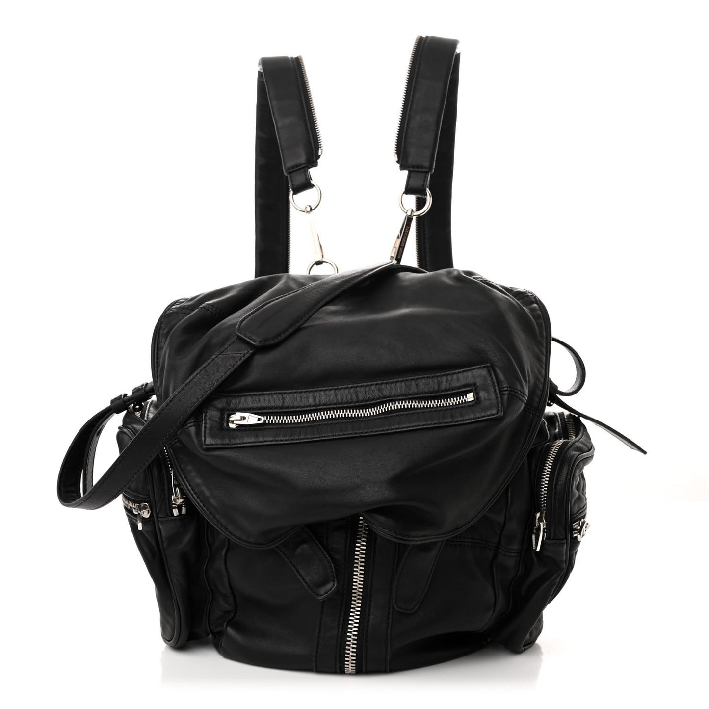Lambskin Marti Backpack Bag Washed Black Rhodium Hardware