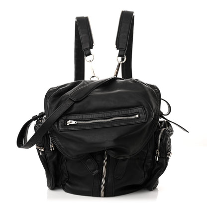 Alexander Wang Lambskin Marti Backpack Bag Washed Black Rhodium Hardware 1 of 9