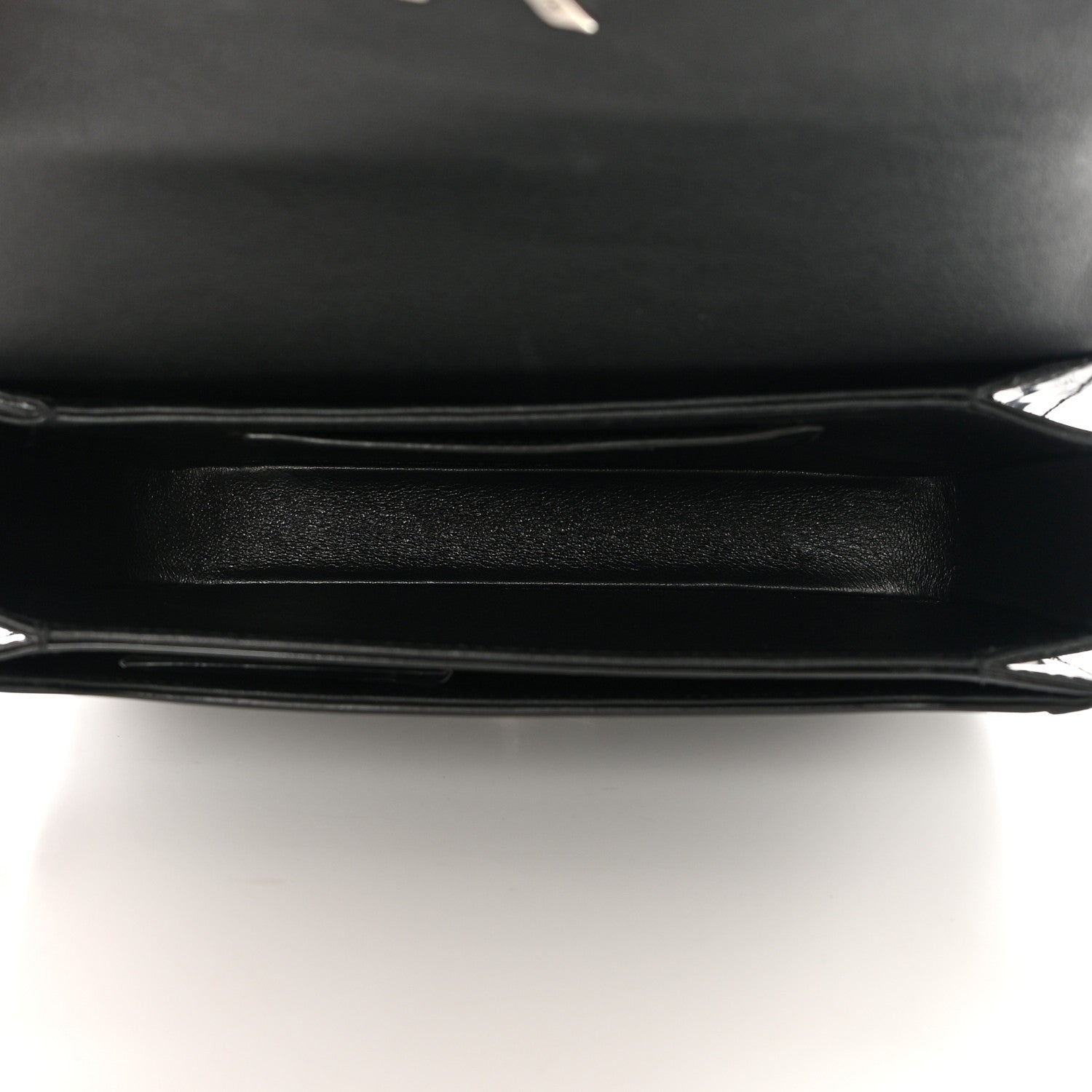 Saint Laurent Glazed Calfskin Monogram Medium Solferino Satchel Black 5 of 10