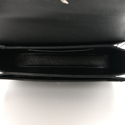 Saint Laurent Glazed Calfskin Monogram Medium Solferino Satchel Black 5 of 10