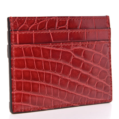 Gucci Crocodile GG Ophidia Card Holder Hibiscus Red 3 of 7