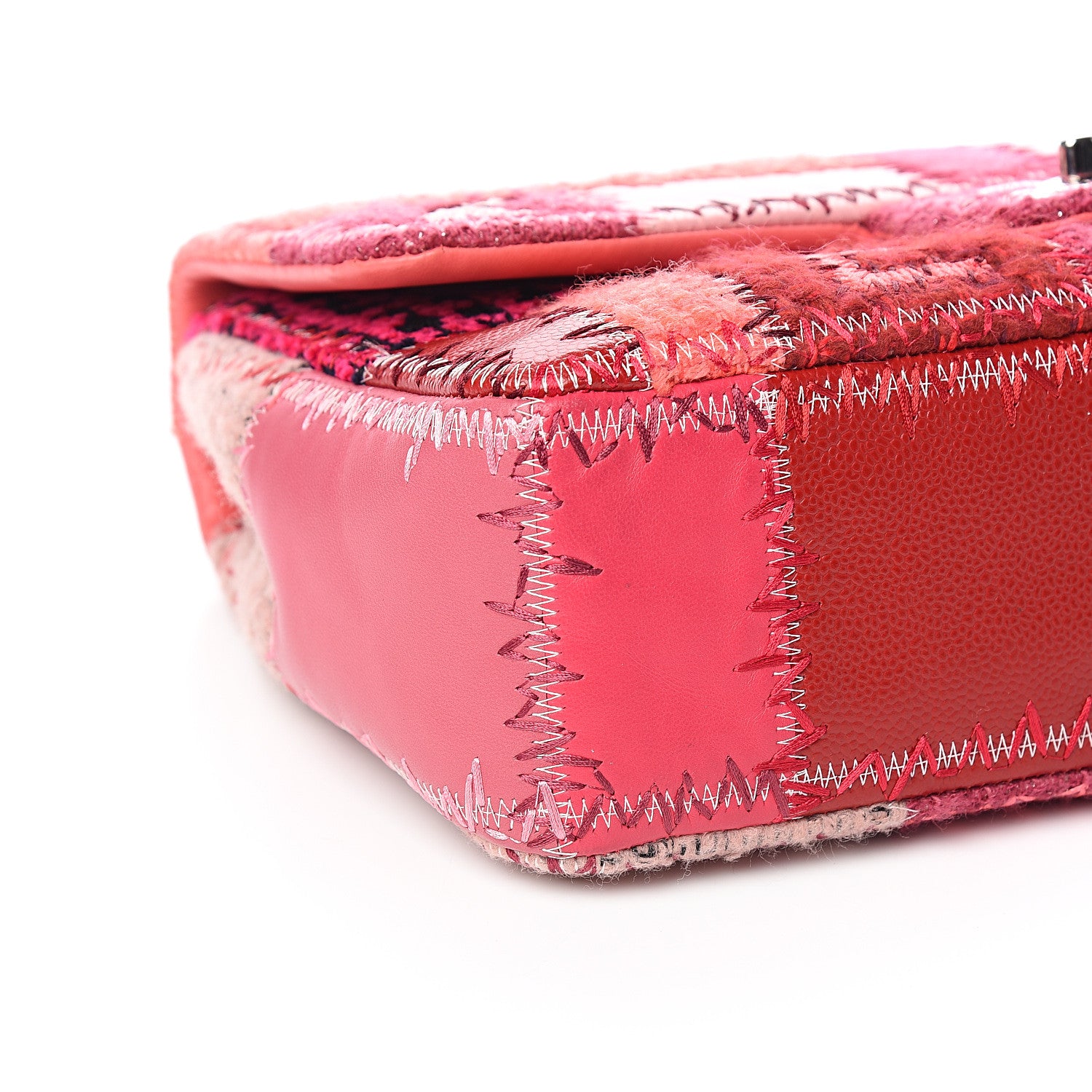 Chanel Tweed Patchwork Jumbo Single Flap Pink 7 of 9