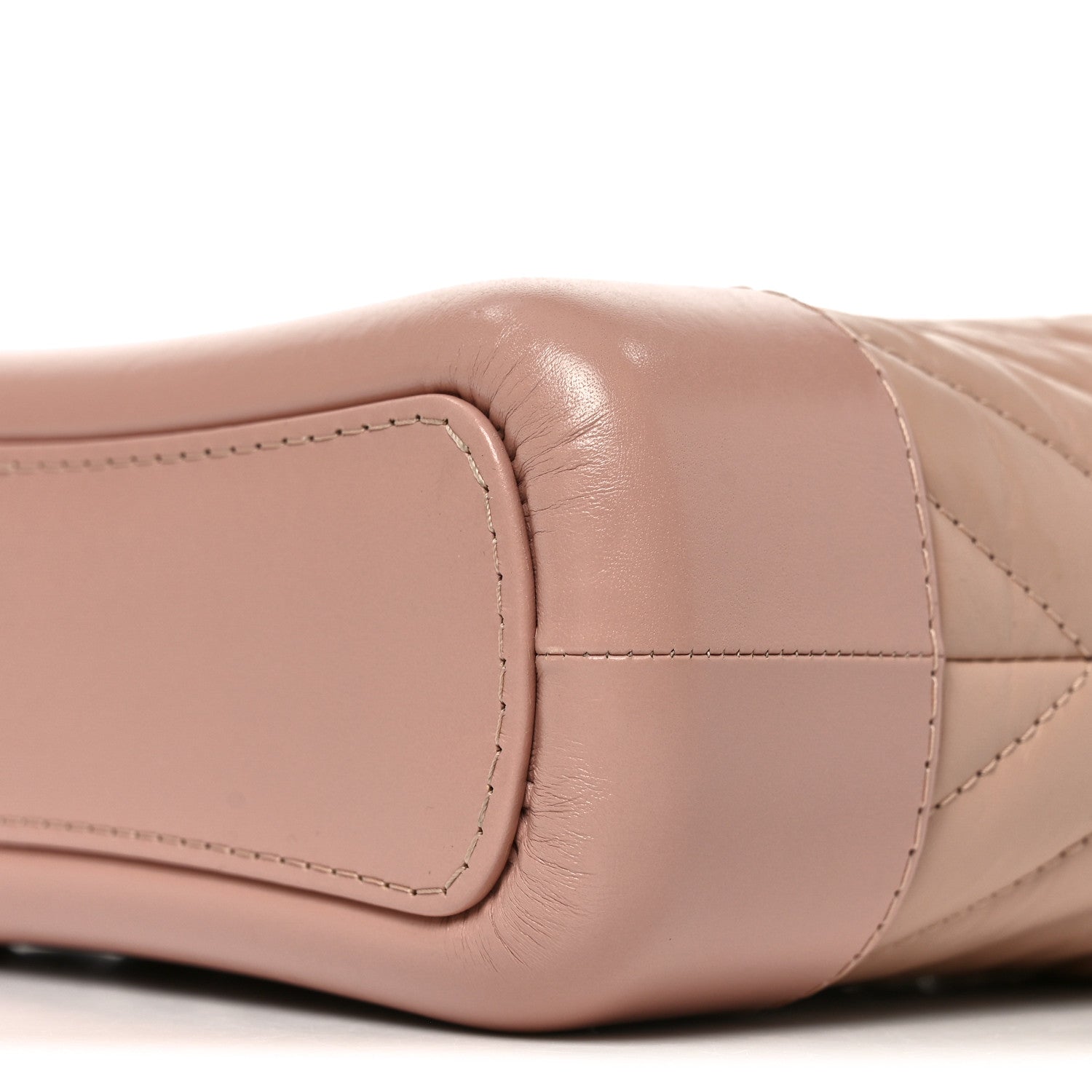 Chanel Aged Calfskin Chevron Quilted Small Gabrielle Hobo Pink 9 of 9