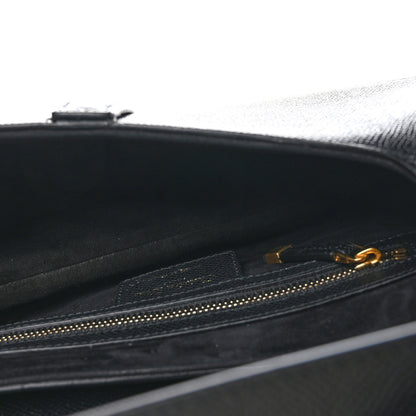 Christian Dior Grained Calfskin Saddle Bag With Strap Black 6 of 10