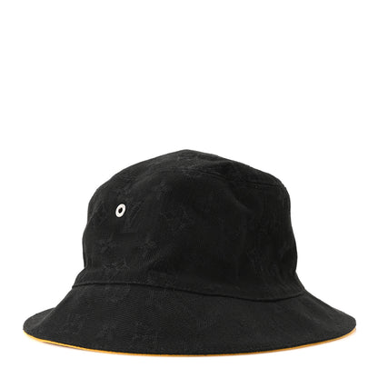 Louis Vuitton Denim Monogram Reversible LV Bucket Hat 60 Black Yellow 7 of 10