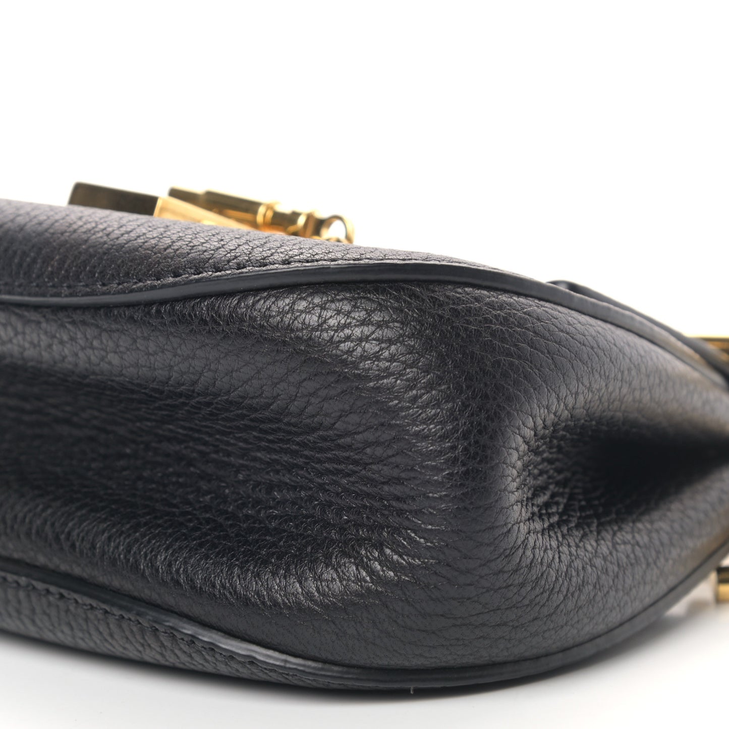 Grained Lambskin Nano Drew Shoulder Bag Black