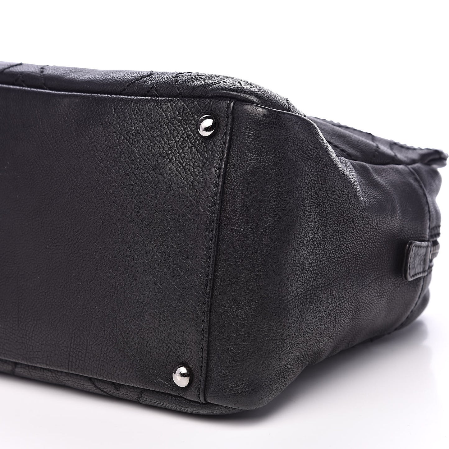 Calfskin Small Diamond Stitch Tote Black