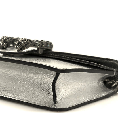 Gucci Metallic Calfskin Super Mini Dionysus Shoulder Bag Silver 9 of 10
