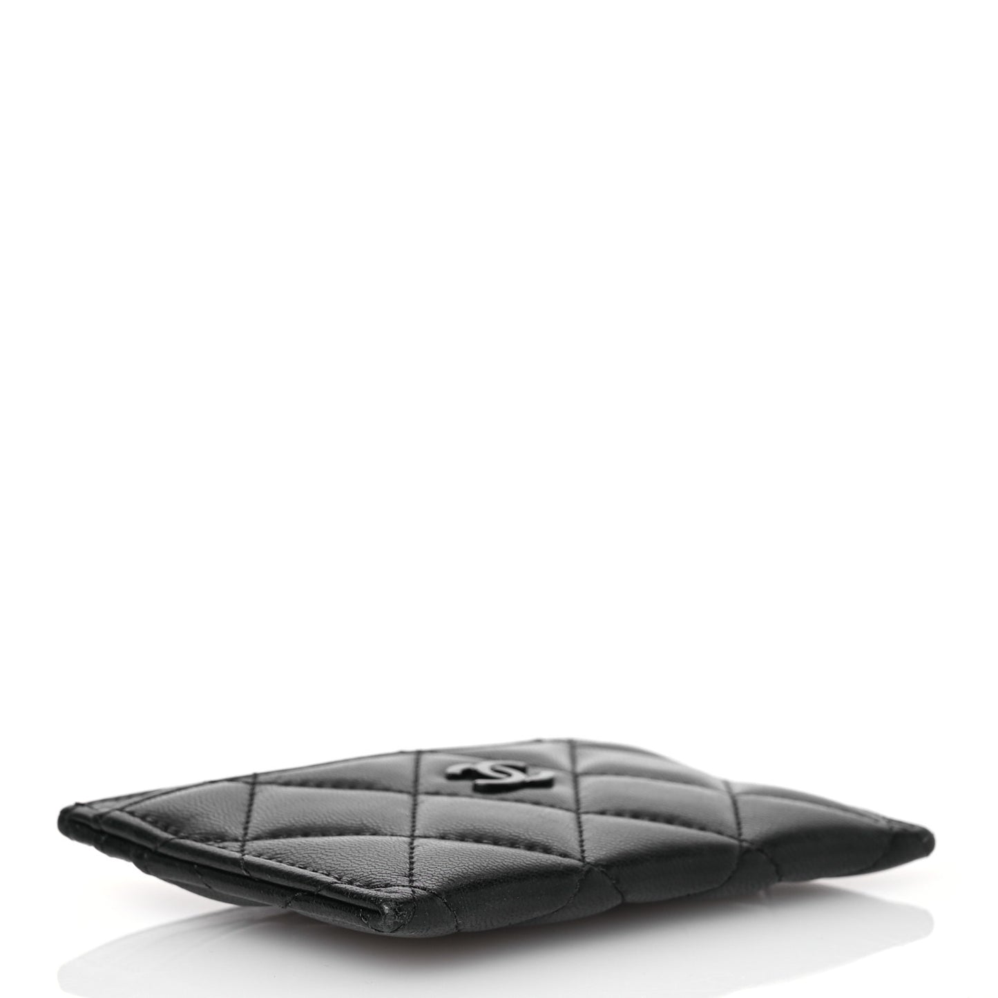 Lambskin Quilted Card Holder So Black