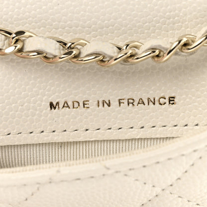 Chanel Caviar Quilted Mini Chain Belt Bag White 7 of 13