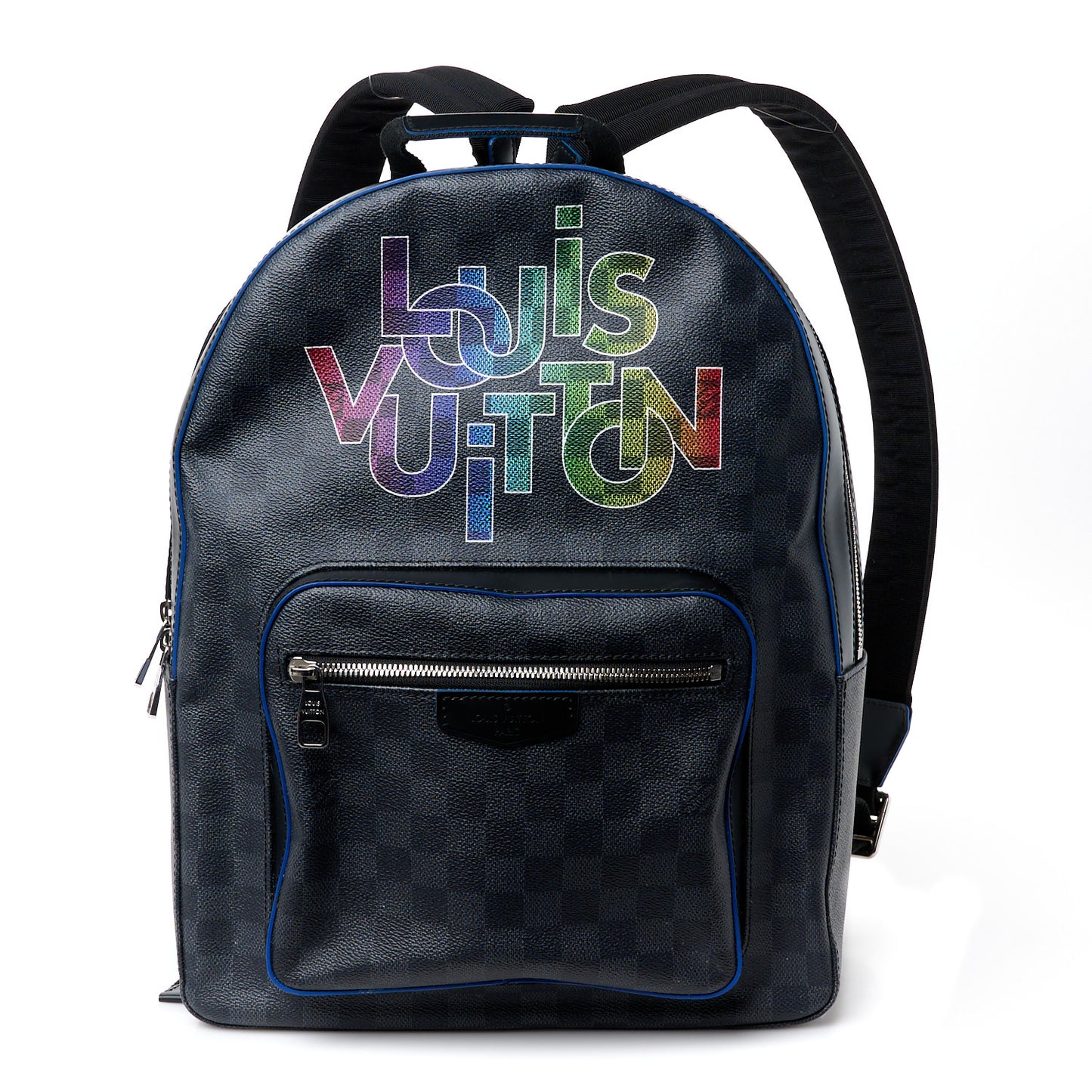 Damier Graphite Logo Josh Backpack Blue Multicolor