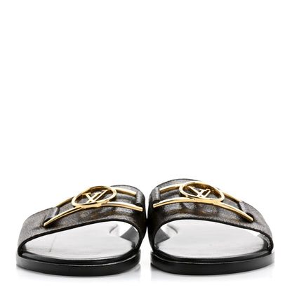 Louis Vuitton Patent Monogram Lock It Flat Mules 38 3 of 10