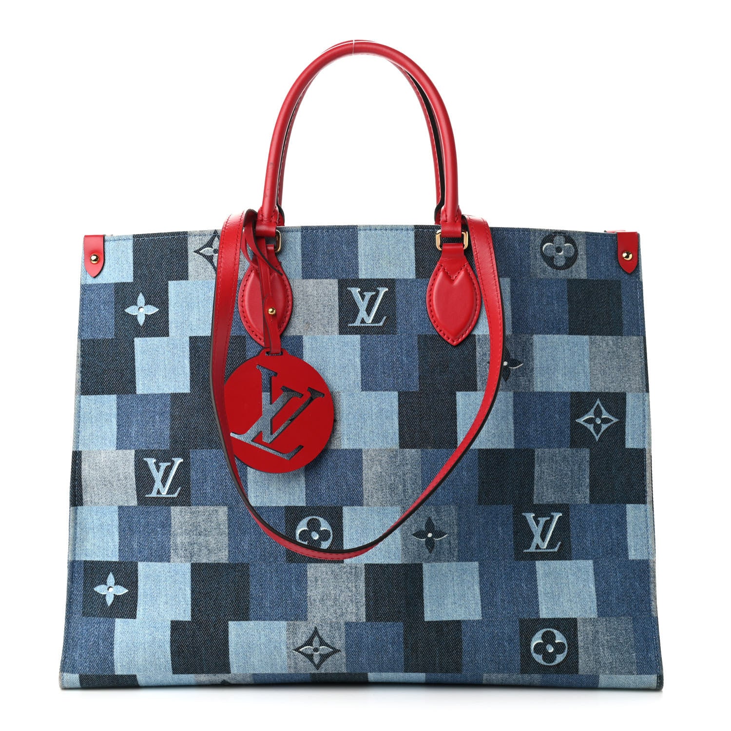 Louis Vuitton Denim Damier Monogram Onthego Blue Rouge 1 of 13