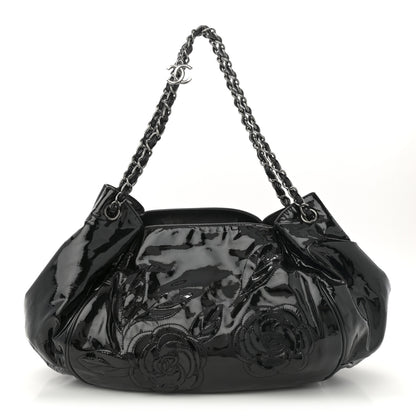 Chanel Patent Camellia Shoulder Bag Black 1 of 12