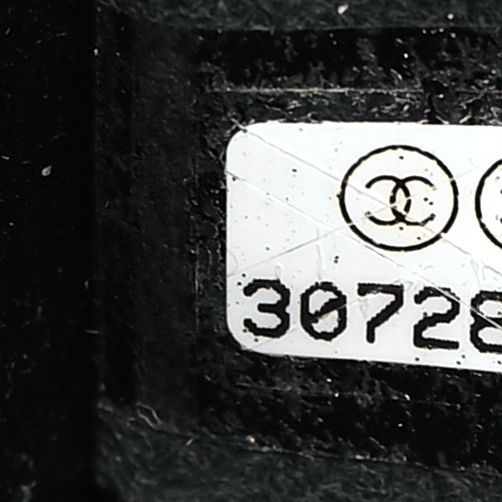 Chanel Velvet Pearl Crystal Sergeant Chain Around Evening Clutch Black Gold 7 of 9