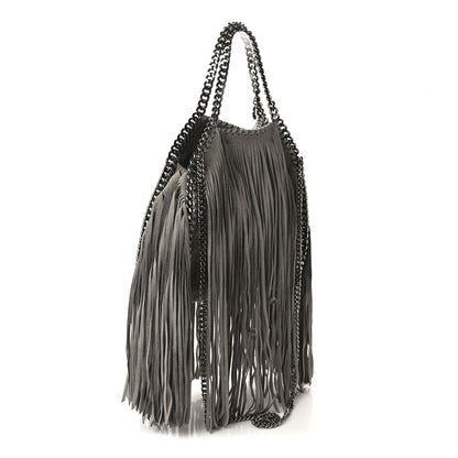 Stella McCartney Shaggy Deer Fringe Mini Falabella Tote Grey 3 of 13