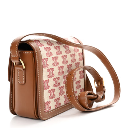 Celine Canvas Calfskin Triomphe Embroidered Teen Triomphe Bag Fox Red 3 of 11