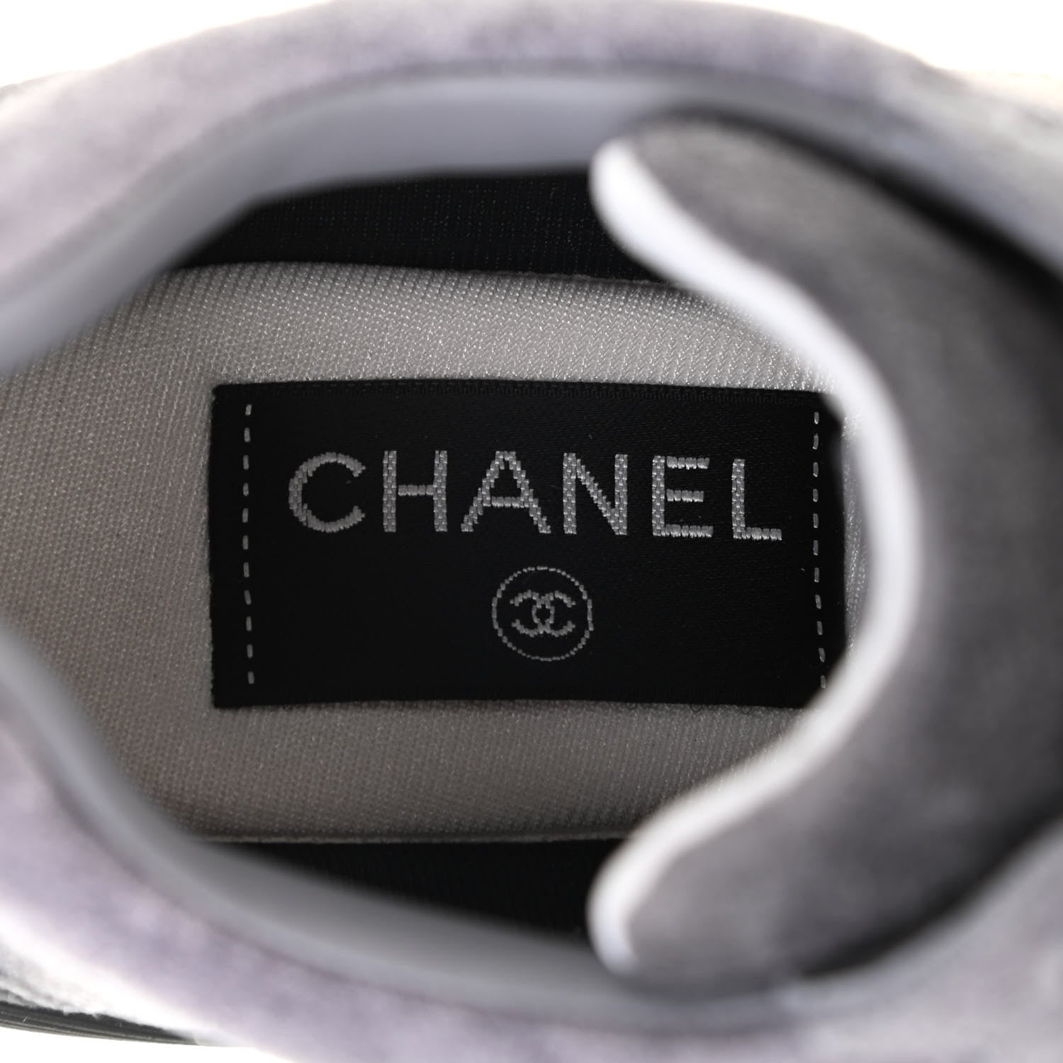 Chanel Suede Calfskin CC Sneakers 35.5 Black 6 of 10