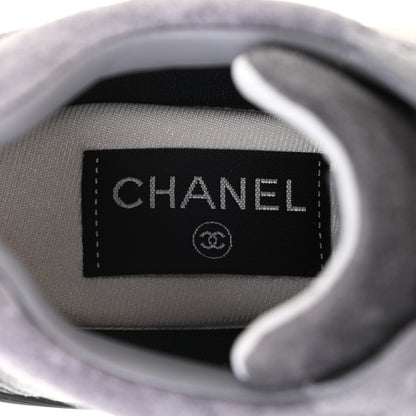 Chanel Suede Calfskin CC Sneakers 35.5 Black 6 of 10