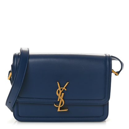 Saint Laurent Box Calfskin Monogram Medium Solferino Satchel Blue 1 of 9