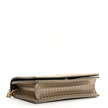 Christian Dior Metallic Patent Micro-Cannage Mini Diorama Flap Bag Gold 3 of 9