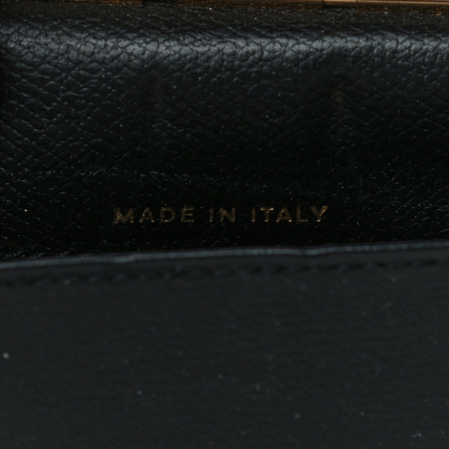 Grained Calfskin CC Button Pocket Agenda Cover Black