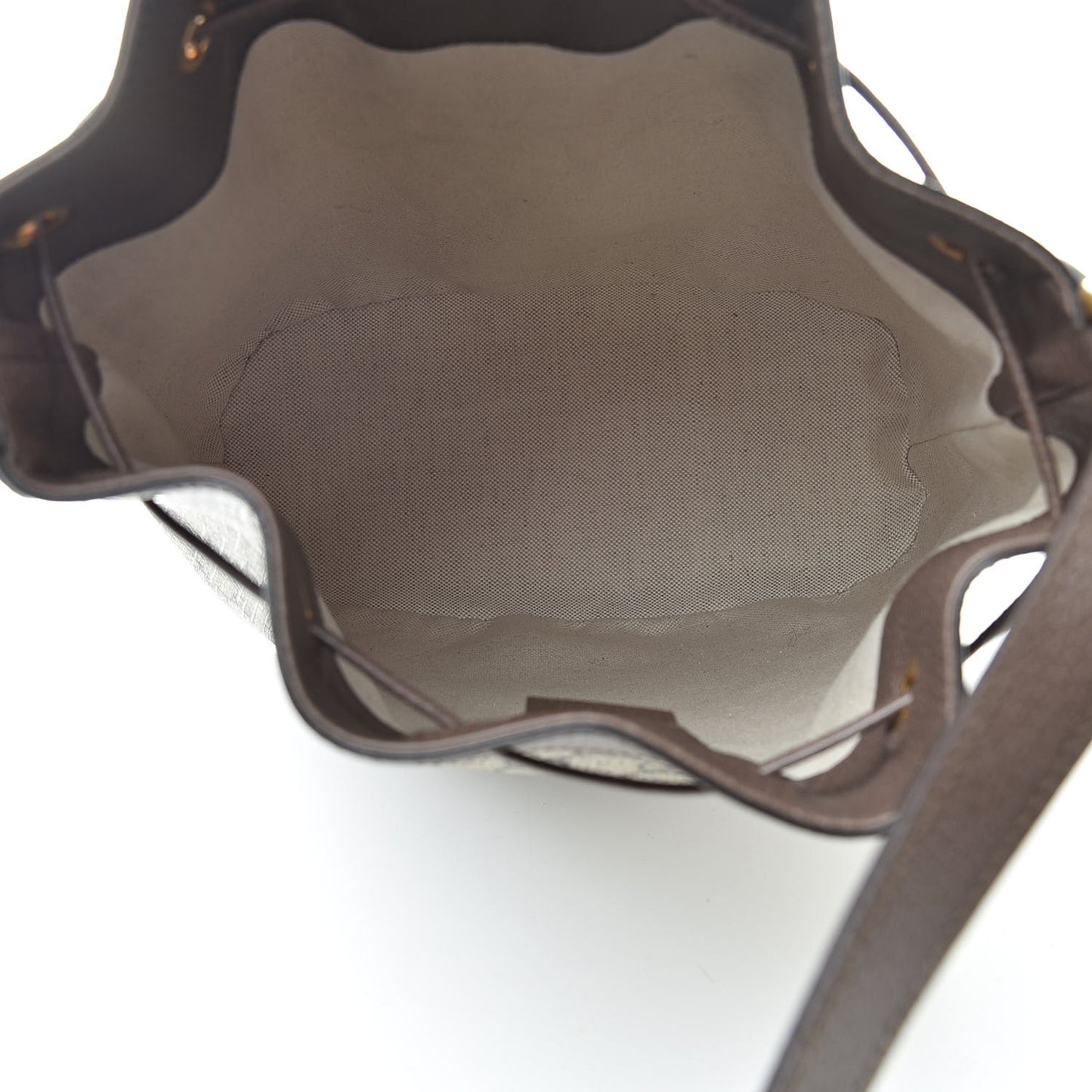 GG Supreme Monogram Web Ophidia Bucket Bag Brown