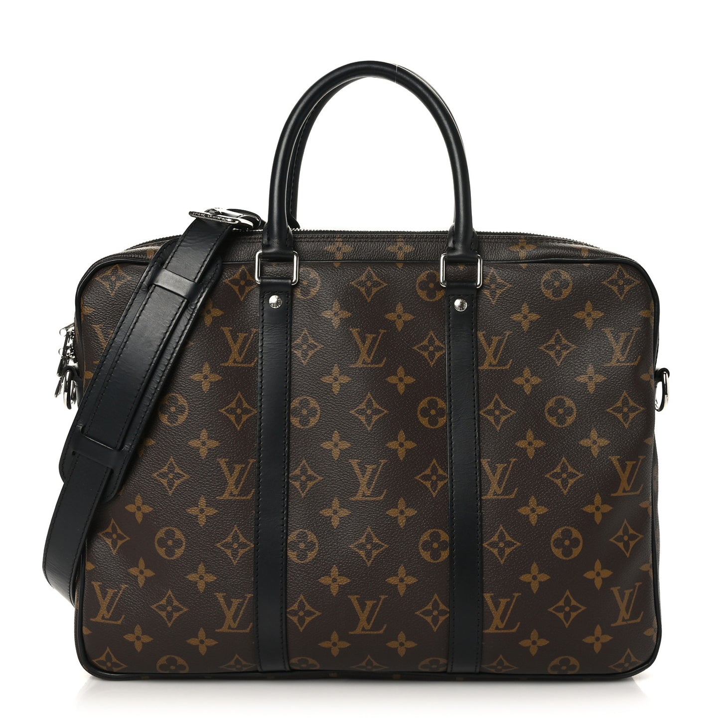 Monogram Macassar Porte Documents Voyage Soft Briefcase
