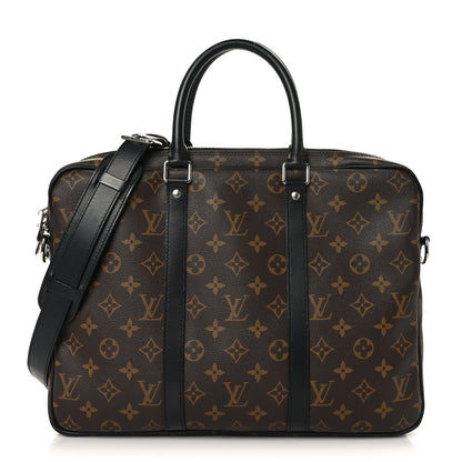 Louis Vuitton Monogram Macassar Porte Documents Voyage Soft Briefcase 1 of 8