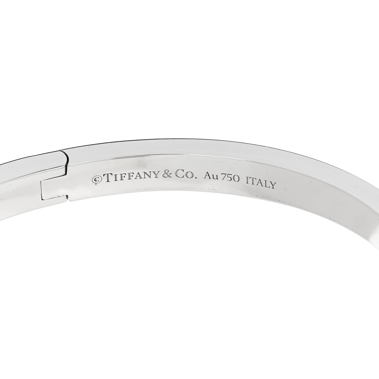 Tiffany 18K White Gold Wide T T1 Hinged Bangle Bracelet 3 of 4