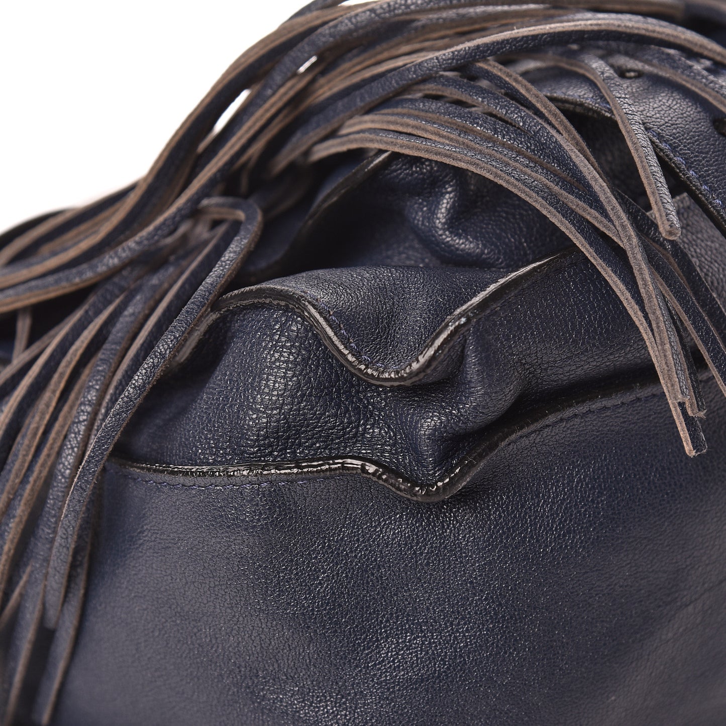 Lambskin Fringe Medium PS1 Satchel Midnight