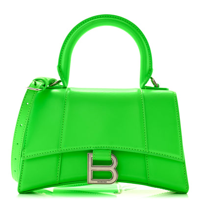 Balenciaga Shiny Box Calfskin Hourglass Top Handle Bag XS Acid Green 1 of 11