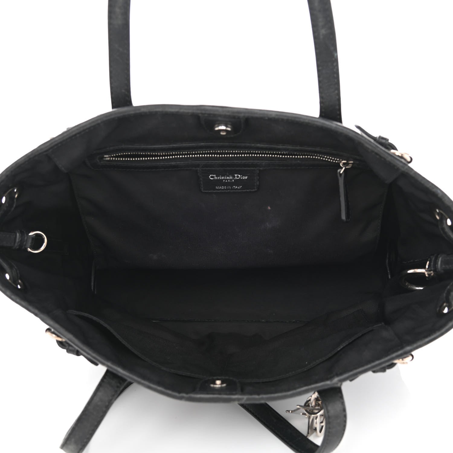 Christian Dior Coated Canvas Cannage Small Panarea Tote Black 5 of 15