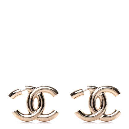 Chanel Metal Large CC Earrings Light Gold 1 of 5
