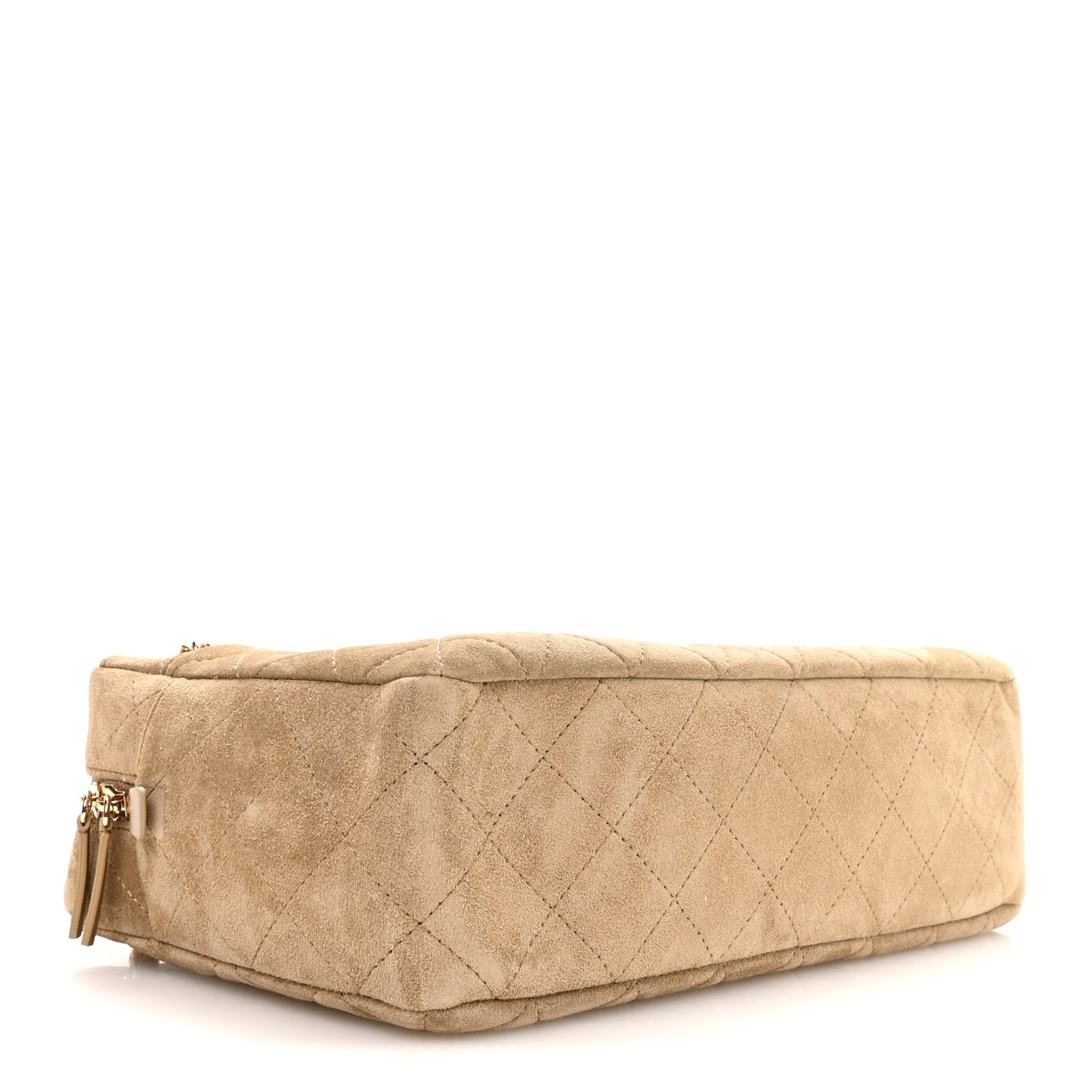 Suede Calfskin Quilted Camerissimo Case Beige