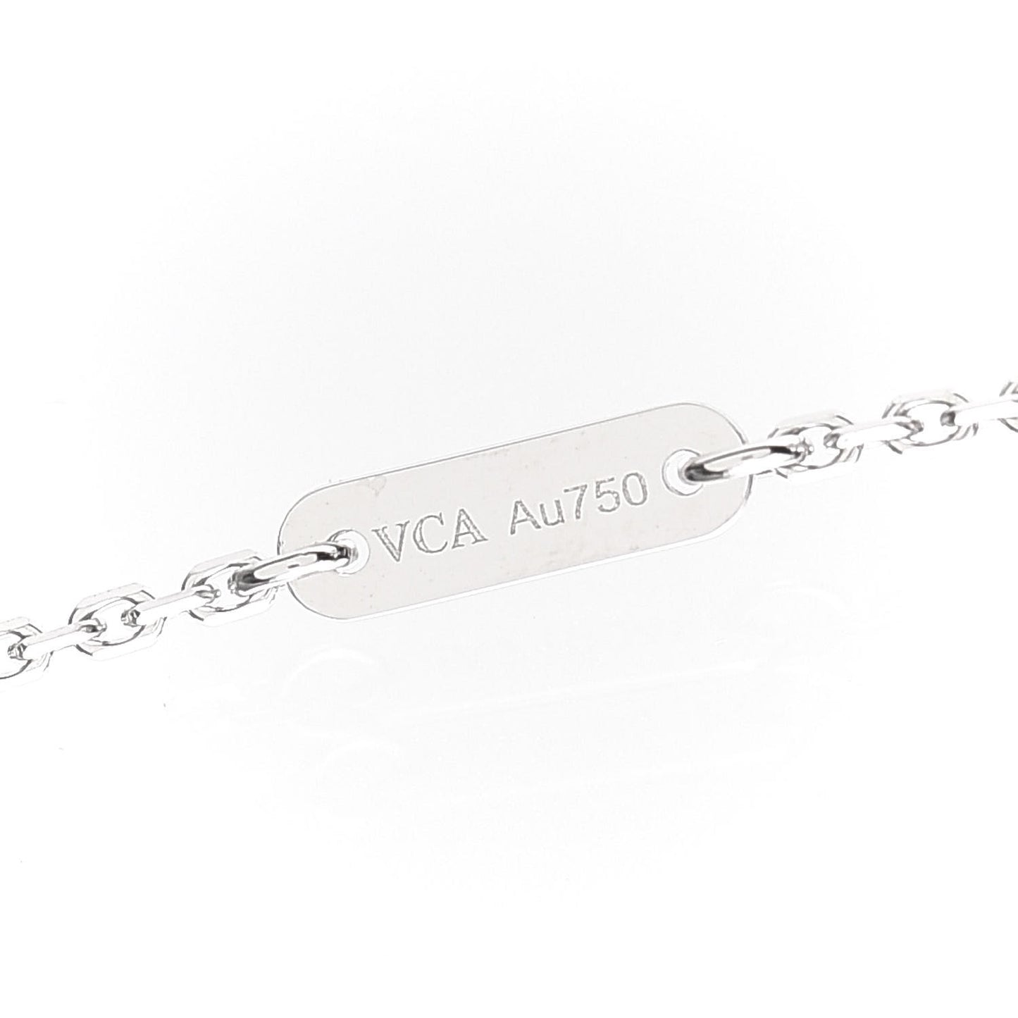 18K White Gold Diamond Sweet Alhambra Pendant Necklace