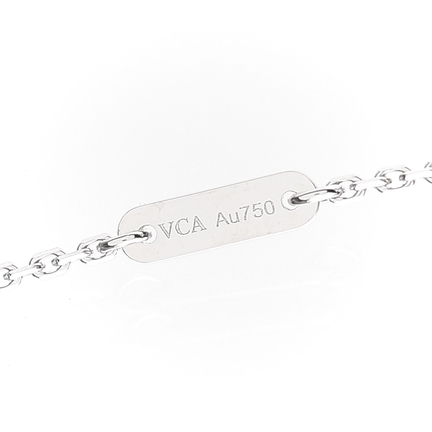 Van Cleef & Arpels 18K White Gold Diamond Sweet Alhambra Pendant Necklace 5 of 8