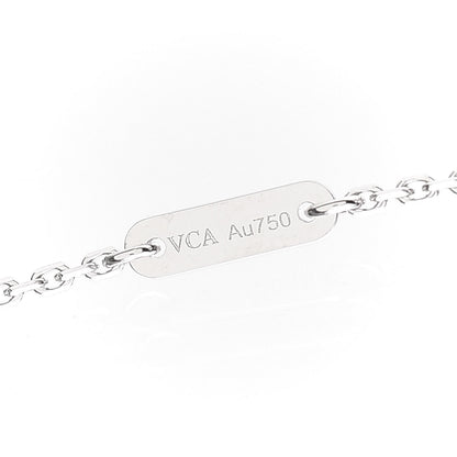 Van Cleef & Arpels 18K White Gold Diamond Sweet Alhambra Pendant Necklace 5 of 8