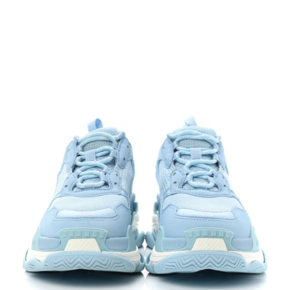 Balenciaga Fabric Mesh Mens Triple S Sneakers 40 Light Blue White 2 of 9