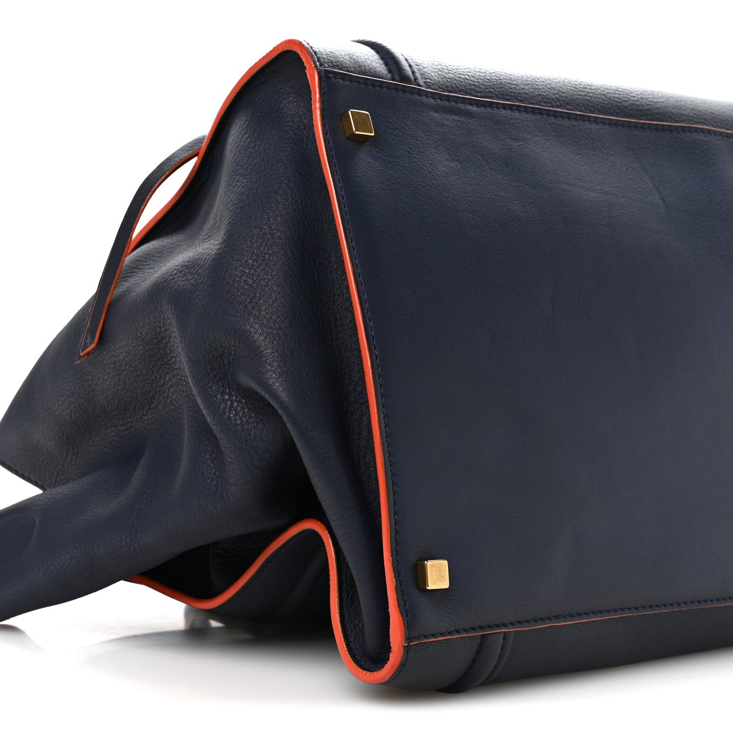 Celine Supple Calfskin Large Phantom Luggage Navy Blue Orange 9 of 10