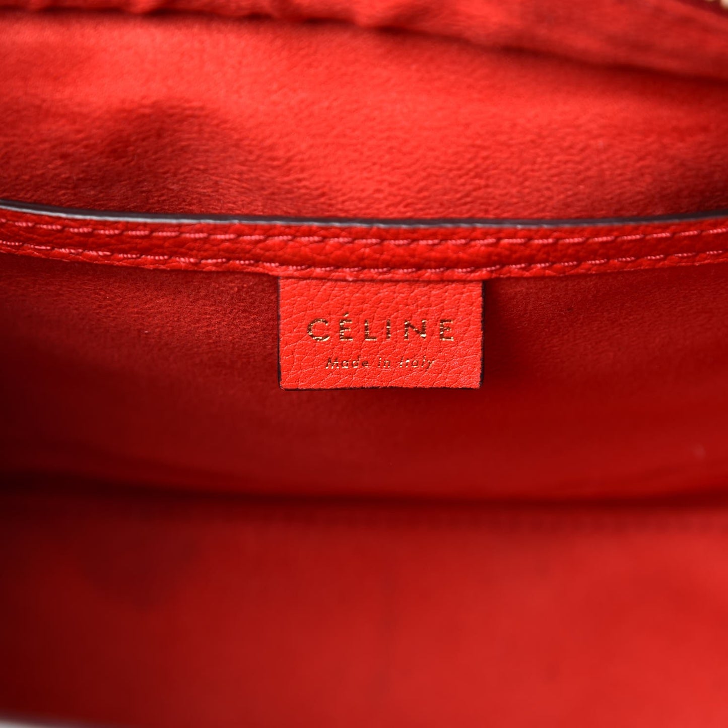 Drummed Calfskin Nano Luggage Coquelicot