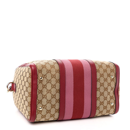 Gucci Monogram Vintage Web Medium Boston Red 4 of 10