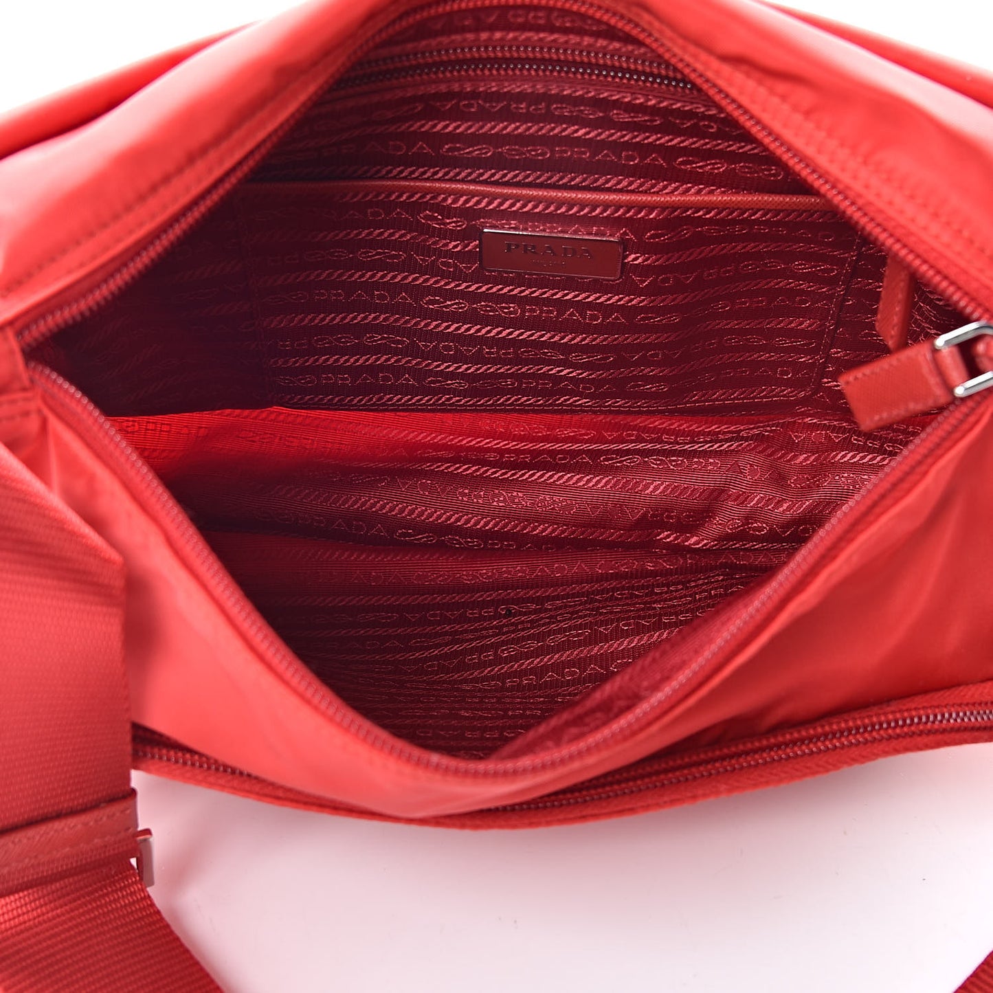 Nylon Vela Sport Saffiano Messenger Bag Rosso